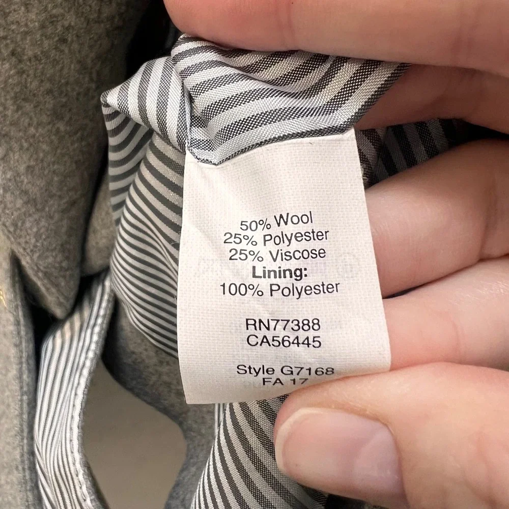 J.Crew Wool Blend Schoolboy Blazer Gray Gold Crest Button G7168 Womens 6 Preppy - Picture 5 of 6